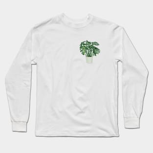 Potted Monstera Plant Long Sleeve T-Shirt